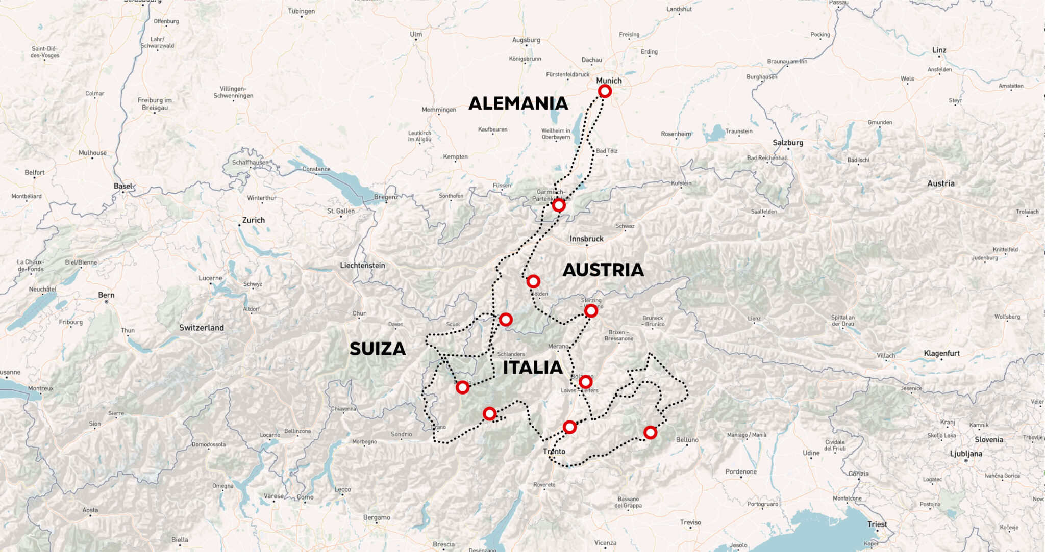 Mapa Alpes Grandiosos